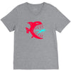 monster fish eats diver V-Neck Tee