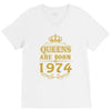 queens are born in 1974 V-Neck Tee