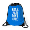 boat hair don't care Drawstring Bags