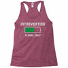 low battery introvert pun humor Racerback Tank
