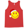 smiley face wears santa hat merry christmas Tank Top