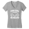 This Girl Loves Her Husband Women's V-Neck T-Shirt