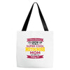 i never dreamed i'd grow up to be a super cool motocross mom but here Tote Bags