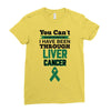 you can't scare or beat me i have been through liver cancer Ladies Fitted T-Shirt
