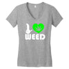 i love weed fun Women's V-Neck T-Shirt