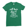 cat hair don't care cute crazy cat Ladies Fitted T-Shirt