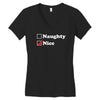 more nice than naughty Women's V-Neck T-Shirt