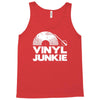 vinyl junkie white logo Tank Top