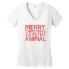 merry christmas ya filthy animal Women's V-Neck T-Shirt