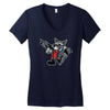 rocket vintage cartoon style Women's V-Neck T-Shirt