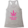 Support Breast Cancer Awareness With A Pink Cannabis Leaf Racerback Tank