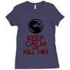 keep calm and kill him Ladies Fitted T-Shirt