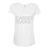 cardio sucks   exercise running gym training workout fitness trainer t Maternity Scoop Neck T-shirt