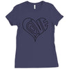 men's love heart outline valentine's day t shirt Ladies Fitted T-Shirt