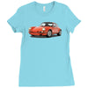 red car Ladies Fitted T-Shirt