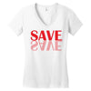 save red Women's V-Neck T-Shirt