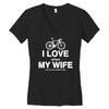 i love when my wife lets me buy another bike Women's V-Neck T-Shirt