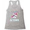 october born unicorns Racerback Tank