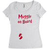 Muggle On Board Red Women's Triblend Scoop T-shirt