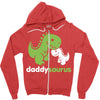 daddysaurus dinosaur dino Zipper Hoodie