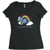 real unicorns have curves Women's Triblend Scoop T-shirt