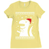 big trex santa ugly christmas Ladies Fitted T-Shirt