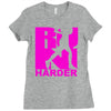 run harder gym workout Ladies Fitted T-Shirt