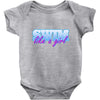 swim like a girl neon Baby Onesie