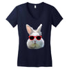 Easter Bunny Face Too Hip To Hop Women's V-Neck T-Shirt