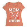 Mom Wife Veteran - Veterans Day T-Shirt Gifts Women's Triblend Scoop T-shirt