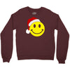 smiley face wears santa hat merry christmas Crewneck Sweatshirt
