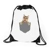 Cat Pocket Drawstring Bags