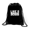 like a boss Drawstring Bags