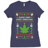 smoke weed every christmas Ladies Fitted T-Shirt