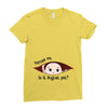 August Peeking Out Baby Boy Ladies Fitted T-Shirt