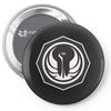 white and black Pin-back button