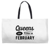 Queens are Born in February Weekender Totes