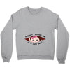 hello excuse me is it july yet asian girl black print Crewneck Sweatshirt