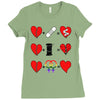 ls lesbian full heart Ladies Fitted T-Shirt