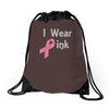 junior's breast cancer awareness i wear pink Drawstring Bags