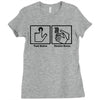 push button receive bacon t shirt funny awesome nerdy geeky humor tee Ladies Fitted T-Shirt