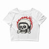 skull biker Crop Top