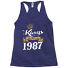 kings are born in 1987 Racerback Tank