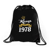 kings are born in 1978 Drawstring Bags