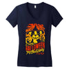 crazy halloween pit lady Women's V-Neck T-Shirt