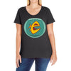 angry goldfish cartoon Ladies Curvy T-Shirt
