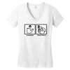 push button receive bacon t shirt funny awesome nerdy geeky humor tee Women's V-Neck T-Shirt
