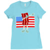 bacon american flag dab Ladies Fitted T-Shirt