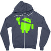android eats apple Zipper Hoodie