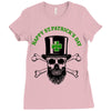 happy saint patrick day skull Ladies Fitted T-Shirt